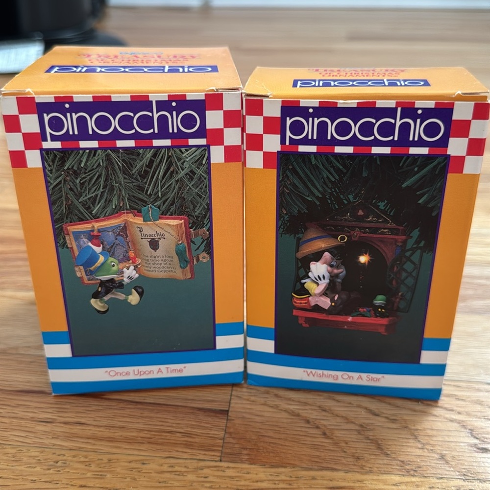 NWT Disney Enesco Ornaments Pinocchio Wishing on a Star & Once Upon A Time
